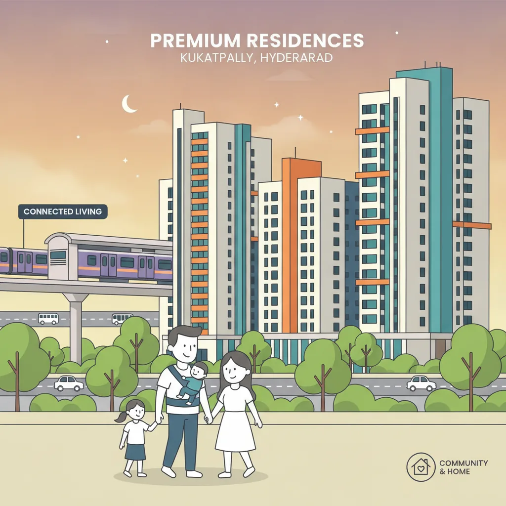 Daily life around Godrej Brooklyn Heights in Kukatpally - vibrant residential lifestyle