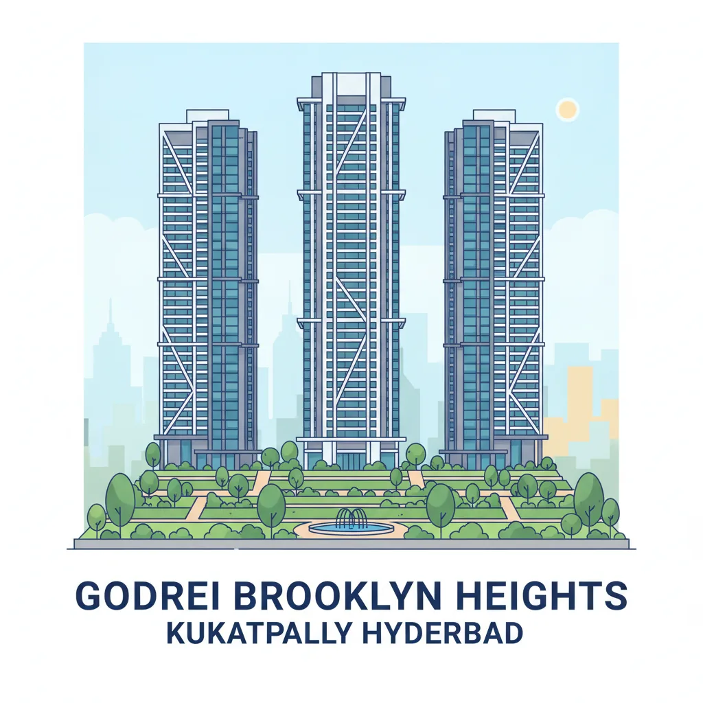 Godrej Apartments in Kukatpally - Luxury high-rise residential apartment towers with modern architecture at Godrej Brooklyn Heights