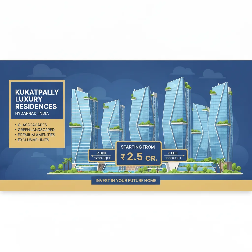Godrej Brooklyn Heights Cost Sheet - Modern luxury residential high-rise towers in Kukatpally Hyderabad with glass facades and premium architectural design