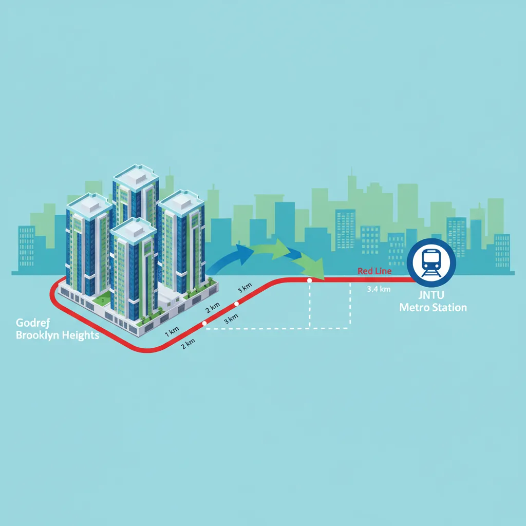 Godrej Brooklyn Heights JNTU Metro Station Distance