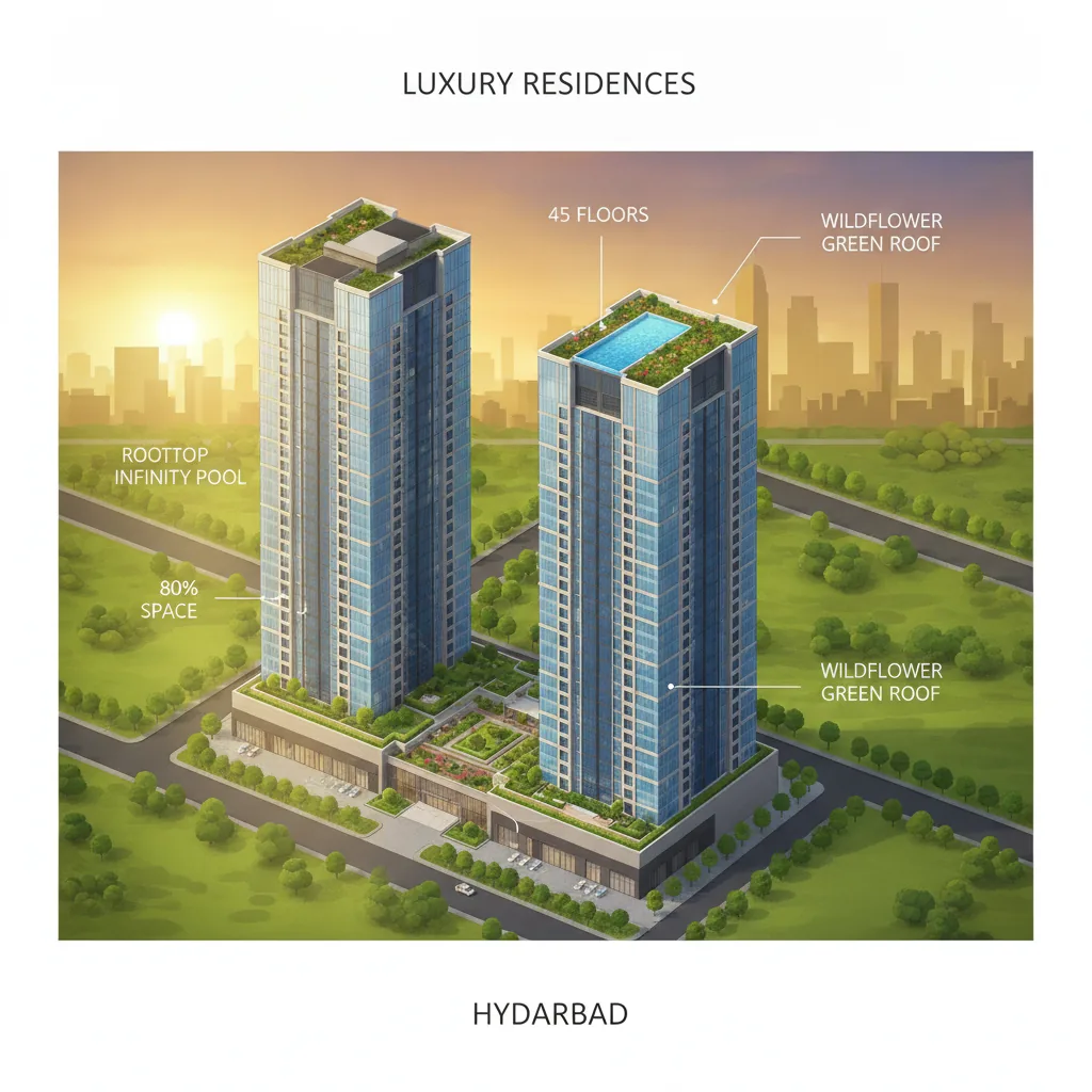 Godrej Brooklyn Heights - Premium luxury twin towers with 45 floors and green spaces in Kukatpally