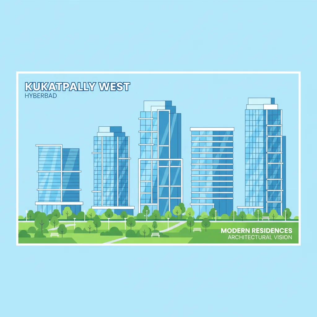 Modern high-rise residential towers at Godrej Brooklyn Heights in Kukatpally, West Hyderabad