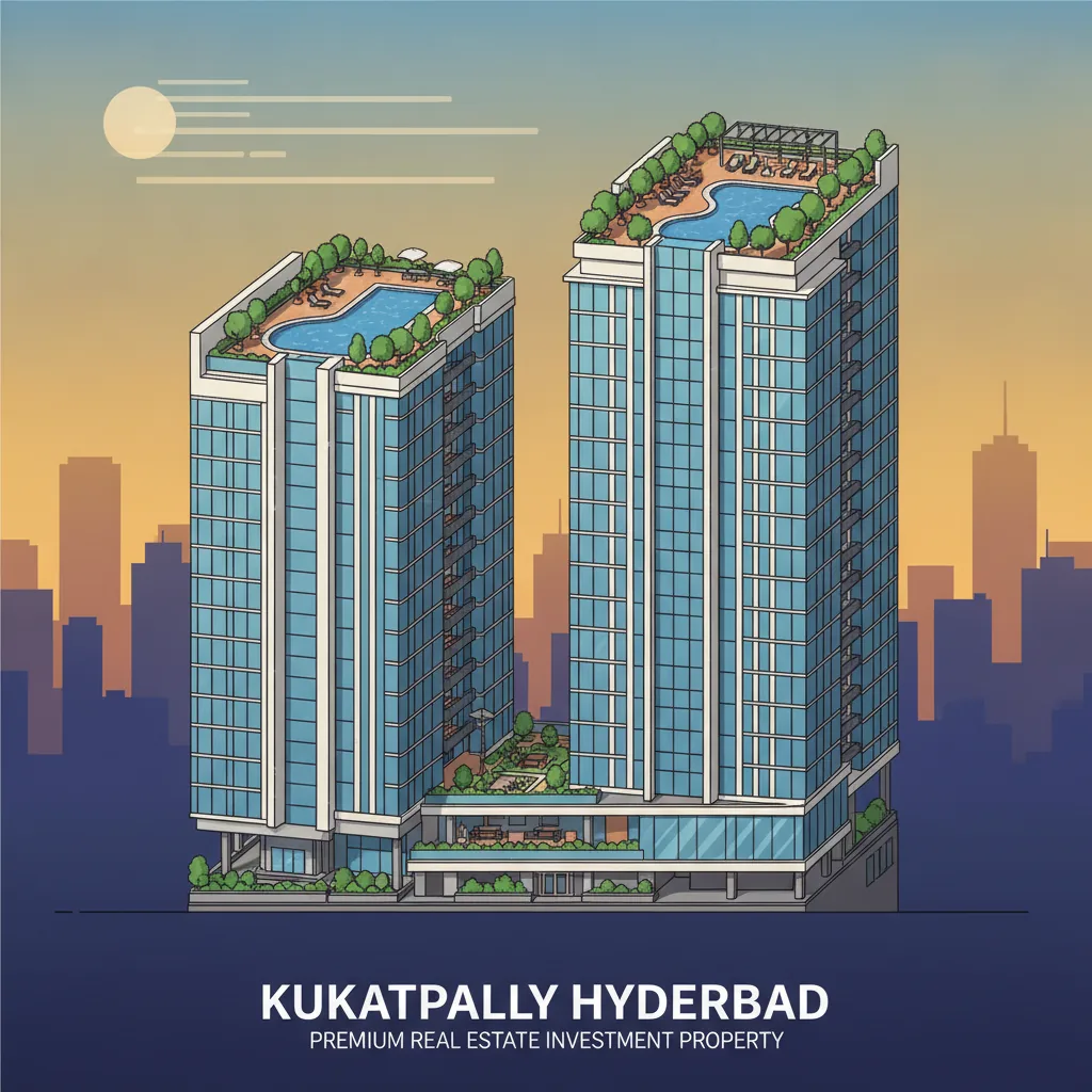 Godrej Brooklyn Heights luxury high-rise residential towers with rooftop gardens and swimming pool in Kukatpally, Hyderabad