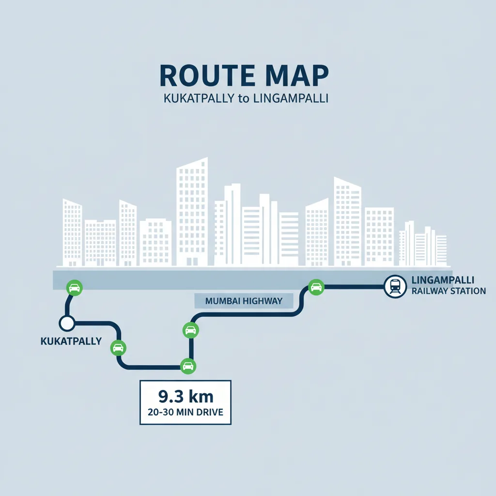 How Far is Kukatpally from Lingampalli Railway Station?