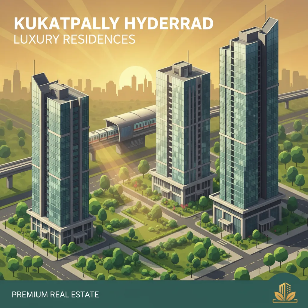 Modern luxury high-rise residential apartment towers in Kukatpally Hyderabad with contemporary architecture and landscaped gardens