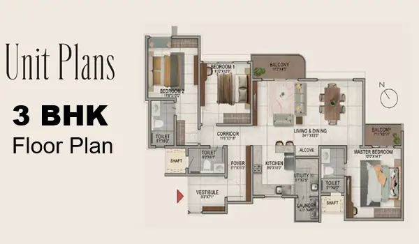 Godrej Brooklyn Heights 3 BHK Floor Plan