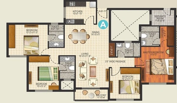 Godrej Brooklyn Heights 4 BHK Floor Plan